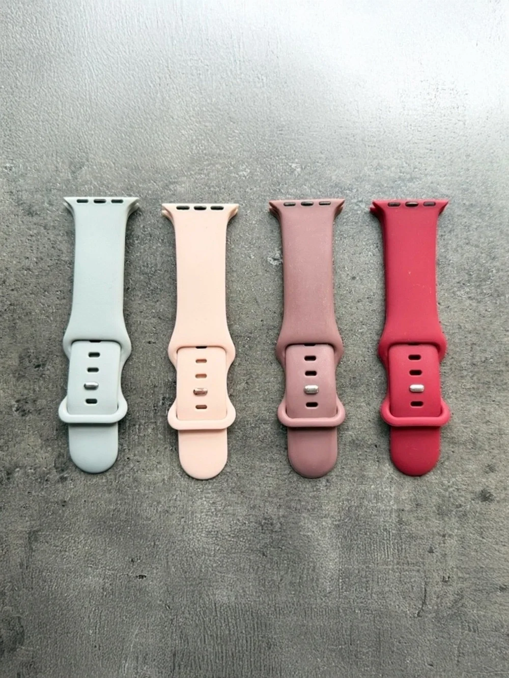 Apple Watch Sport Band Bundle Silicone Strap Gray Blush Red Set 38/40/41mm NWOT